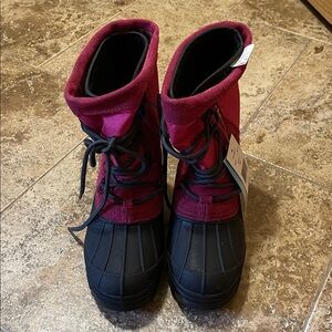 Kids' Black and Pink Winter Boots